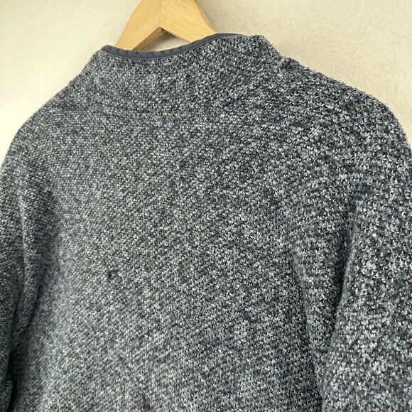 ORVIS Sweater Mens XL Brighton Sherpa Fleece Lined 1/4 Zip Marled Pullover Blue - Picture 7 of 16